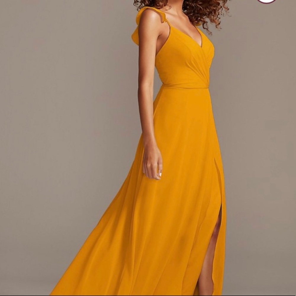 David’s Bridal Size 6 to 8 Marigold Mustard Bridesmaid Dress
